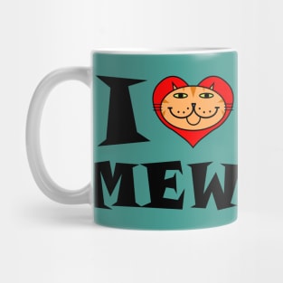 I Heart Cat - Orange Striped Kitty Mug